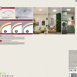 Panneau LED Atria Shine White Select IP44 rond 398mm 20,8W 2800lm 3000 - 6500K Esthétique bois