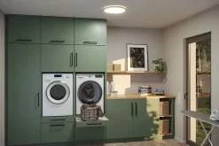 Panneau LED Atria Shine White Select IP44 rond 398mm 20,8W 2800lm 3000 - 6500K Esthétique bois