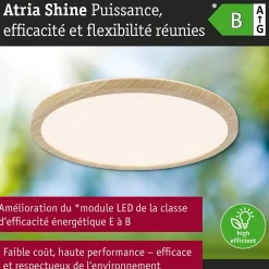 Panneau LED Atria Shine White Select IP44 rond 298mm 14,8W 2250lm 3000 - 6500K Esthétique bois