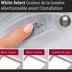 Panneau LED Atria Shine White Select IP44 carré 190x190mm 8W 1160lm 3000 - 6500K Chrome mat