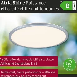 Panneau LED Atria Shine White Select IP44 rond 398mm 20,8W 2800lm 3000 - 6500K Chrome mat
