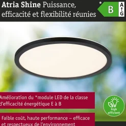 Panneau LED Atria Shine White Select IP44 rond 298mm 14,8W 2250lm 3000 - 6500K Noir