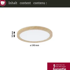 Panneau LED Atria Shine White Select IP44 rond 190mm 7,6W 1100lm 3000 - 6500K Esthétique bois