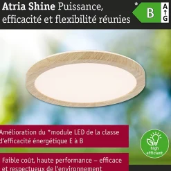 Panneau LED Atria Shine White Select IP44 rond 190mm 7,6W 1100lm 3000 - 6500K Esthétique bois