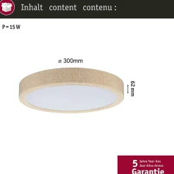 Panneau LED Cosara IP44 rond 300mm 15W 1300lm 3000K Beige