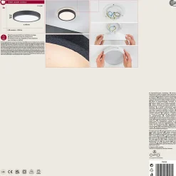 Panneau LED Cosara IP44 rond 300mm 15W 1300lm 3000K Gris foncé