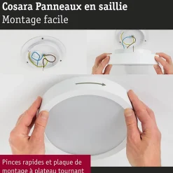 Panneau LED Cosara IP44 rond 300mm 15W 1300lm 4000K Gris foncé