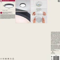 Panneau LED Cosara IP44 rond 300mm 15W 1300lm 4000K Gris foncé