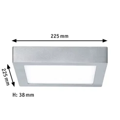 Panneau LED Lunar carré 225x225mm 12,5W 1140lm 3000K Chrome mat