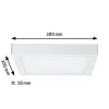 Panneau LED Lunar carré 300x300mm 16W 1300lm 3000K Blanc