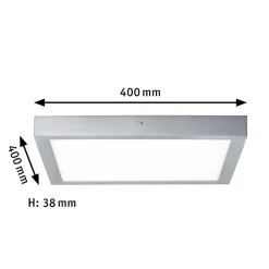 Panneau LED Lunar carré 400x400mm 22W 1700lm 3000K Chrome mat