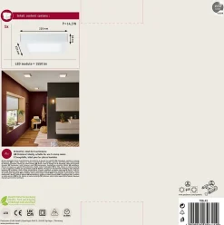 Panneau LED Lunar carré 225x225mm 12,5W 1140lm 3000K Blanc dépoli