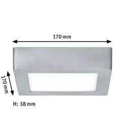 Panneau LED Lunar carré 170x170mm 11W 760lm 3000K Chrome mat