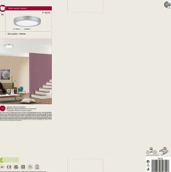 Panneau LED Lunar rond 300mm 16W 1450lm 3000K Chrome mat