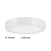 Panneau LED Lunar rond 225mm 12,5W 1140lm 3000K Blanc
