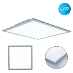 Panneau LED 'NICOLA', luminaire en saillie en métal et plastique avec LEDs fixes blanc neutre, panneau pour l'intérieur 45 x 45 cm
