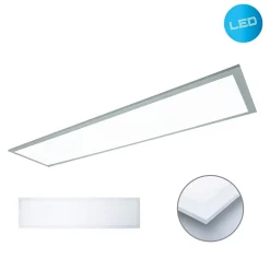 Panneau LED NICOLA metal plastique LED fixes blanc neutre luminaire interieur 119,5 x 29,5 cm