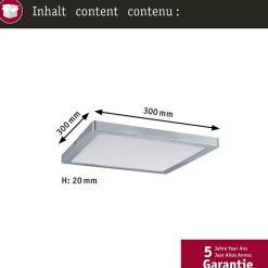 Panneau LED Produits de deuxième choix Atria carré 300x300mm 16,5W 1450lm 2700K Chrome mat gradable