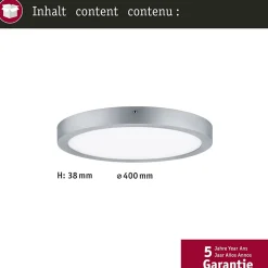 Panneau LED Produits de deuxième choix Lunar rond 400mm 22W 1700lm 3000K Chrome mat
