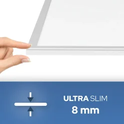 Panneau LED slim edgelit encastrable 60x60x0,8 cm, 50W, 5000 lm, 3CCT, IP20, carré, blanc, SUPERNOVA HOROZ