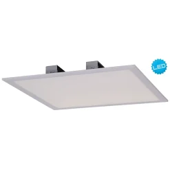 Panneau LED 'SORRISO', luminaire apparent en métal et plastique blanc avec LEDs fixes, 45x45cm pour l'intérieur