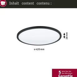 Panneau LED 3-Step-Dim Atria Shine Backlight rond 420mm 22W 2300lm 4000K Noir gradable