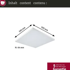 Panneau LED Velora Rainbow dynamicRGBW carré 595x595mm 31W 2820lm RGB+ Blanc gradable