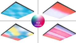 Panneau LED Velora Rainbow dynamicRGBW carré 295x295mm 13,2W 1140lm RGB+ Noir gradable