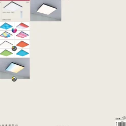 Panneau LED Velora Rainbow dynamicRGBW carré 450x450mm 19W 1690lm RGB+ Noir gradable