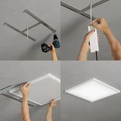 Panneau lumineux Wundt LED intégrée variation de blancs IP20 dimmable 5000lm 36W L.120xl.30xH.3,2cm blanc GoodHome