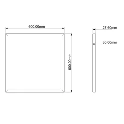 Panneau lumineux Wundt LED intégrée variation de blancs IP20 dimmable 5000lm 36W L.60xl.60xH.3,2cm blanc GoodHome