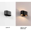 Paquet de 2 appliques murales intérieures en aluminium noir avec éclairage en haut et en bas support G9 ampoule non incl