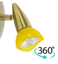 Patère en laiton brossé Applique murale 1 Spot orientable et inclinable 50W