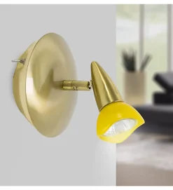 Patère en laiton brossé Applique murale 1 Spot orientable et inclinable 50W