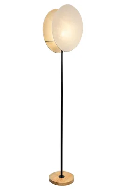 Pauleen Lampadaire Boho Darling E27 320x1670mm max. 20W Beige Noir Bois Métal Lin