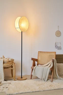 Pauleen Lampadaire Boho Darling E27 320x1670mm max. 20W Beige Noir Bois Métal Lin