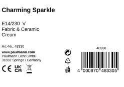 Pauleen Lampe à poser Charming Sparkle E14 max. 20W Crème