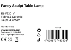 Pauleen Lampe à poser Fancy Sculpt E14 max. 20W Taupe Crème