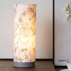 Pauleen Lampe à poser Flowery Romance E14 110mm max. 20W Beige Gris Béton Lin