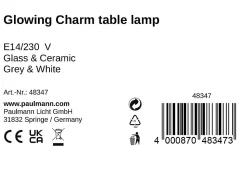 Pauleen Lampe à poser Glowing Charm E14 max. 20W Gris Blanc