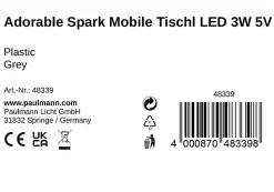 Pauleen Lanterne solaire Adorable Spark White Switch 150lm 1,5W Gris