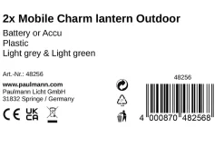 Pauleen Luminaires à poser mobiles Mobile Charm 3000K 14lm 0,2W Gris clair Vert clair