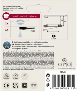 Paulmann Base 93411 Spot encastrable LED GU10 5 W blanc mat orientable, ampoule incl