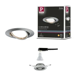 Paulmann Base Spot encastrable LED GU10 5 W fer brossé ronde 90 mm orientable