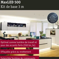 Paulmann MaxLED 500 70666 Ruban LED 24 V blanc chaud 3 m, dimmable, extensible jusqu'à 6,2 m