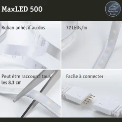 Paulmann MaxLED 500 70667 Ruban LED 24 V blanc lumière du jour 150 cm, dimmable