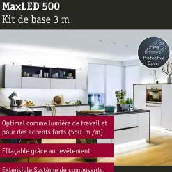Paulmann MaxLED 500 70665 Ruban LED 24 V 300 cm blanc lumière du jour, kit de base extensible