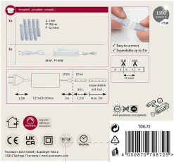 Paulmann MaxLED 1000 70672 Ruban LED 24 V blanc chaud 150 cm dimmable