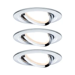 Paulmann Nova 93488 - Spot encastrable LED 3 pièces 18 W chrome, orientable, dimmable