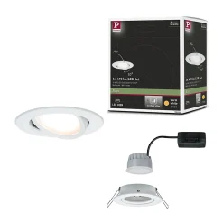 Paulmann Nova Spot encastrable LED 18 W blanc mat, orientable, diamètre de découpe 68 mm
